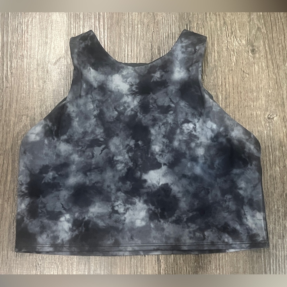 Final Price  Athleta Black and Gray Tie-Dye Tank Top